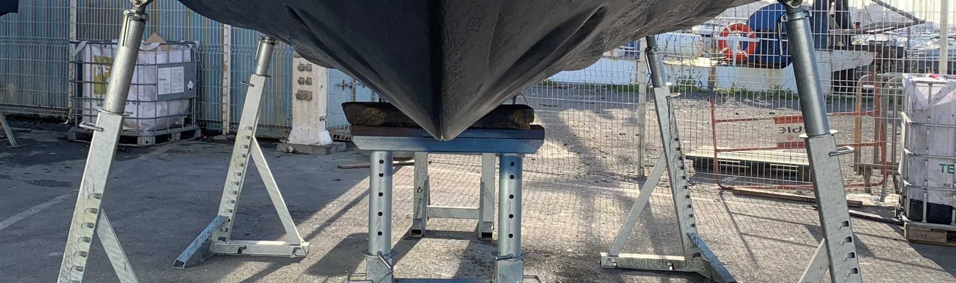 Calage de bateau à Arcachon